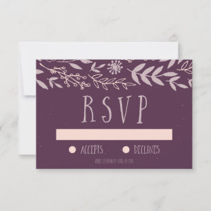 Rustikale Lila Hochzeit RSVP Karte