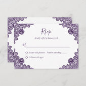 Rustikale Lila Hochzeitskarten RSVP Karte (Vorne/Hinten)