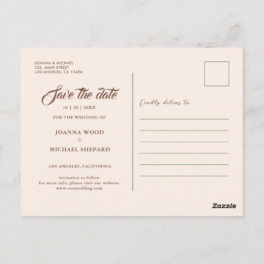 Rustikale, Lila Holzreihenleuchten Save the Date Postkarte (Rückseite)