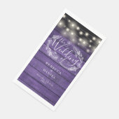 Rustikale Lila Holzsaitenlichter Serviette (Ecke)