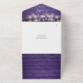 Rustikale Lila Holzzeichenbeleuchtung QR-Code Hoch All In One Einladung (Außenbereich)