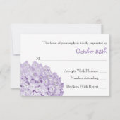 Rustikale Lila Hydrangea-Hochzeitungs-RSVP-Antwort RSVP Karte (Rückseite)
