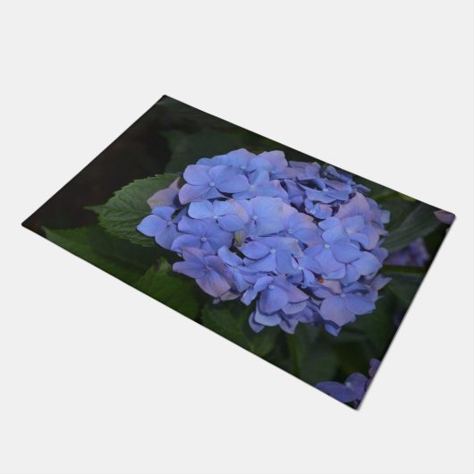 Rustikale Lila Hydrangea makrophylla Fußmatte (Schrägansicht)