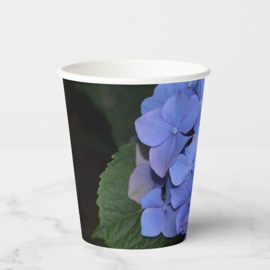 Rustikale Lila Hydrangea makrophylla Pappbecher (Vorderseite)