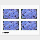 Rustikale Lila Hydrangea makrophylla Rechteckiger Aufkleber (Blatt)