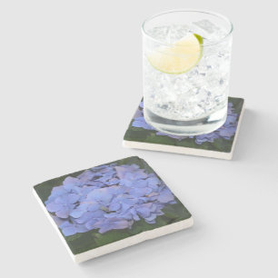 Rustikale Lila Hydrangea makrophylla Steinuntersetzer