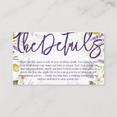 Rustikale Lila Kalligrafie-Skripte für Hochzeiten Begleitkarte (Vorderseite)