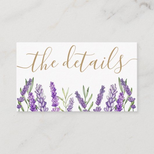 Rustikale Lila Lavendel-Hochzeitsstimmung Begleitkarte (Vorderseite)
