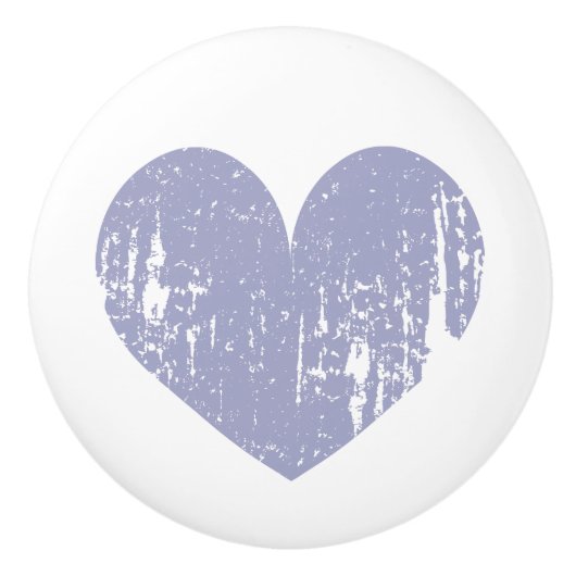 Rustikale lila Liebe Herztür oder Schublade ziehen Keramikknauf (Vorderseite)