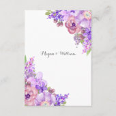 Rustikale lila lila Hochzeits-mit Blumenrichtung Begleitkarte (Rückseite)