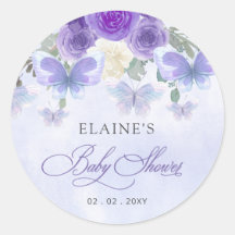 Rustikale Lila Lilac Butterflies Babydusche