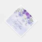 Rustikale Lila Lilac Butterflies Babydusche Serviette (Ecke)