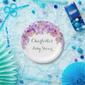 Rustikale Lila Lilac Floral Baby Duschplatte Pappteller (Party)