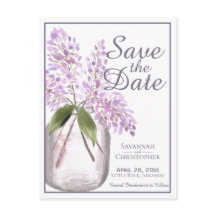 Rustikale Lila Lilacs Wedding Save the Date