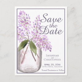 Rustikale Lila Lilacs Wedding Save the Date Einladungspostkarte