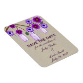 Rustikale lila Mason Gläser Save The Date Magnet (Rechte Seite)