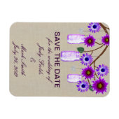 Rustikale lila Mason Gläser Save The Date Magnet (Horizontal)