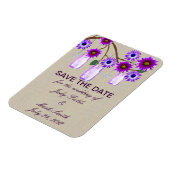 Rustikale lila Mason Gläser Save The Date Magnet (Linke Seite)