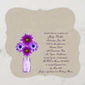 Rustikale Lila Mason Jar Bridal Dusche Einladung (Vorne/Hinten)