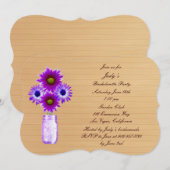 Rustikale Lila Mason Jar Junggeselinnen-Abschied E Einladung (Vorne/Hinten)