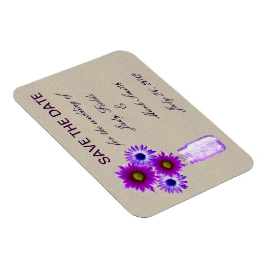 Rustikale Lila Mason Jar speichern das Date Magnet (Rechte Seite)