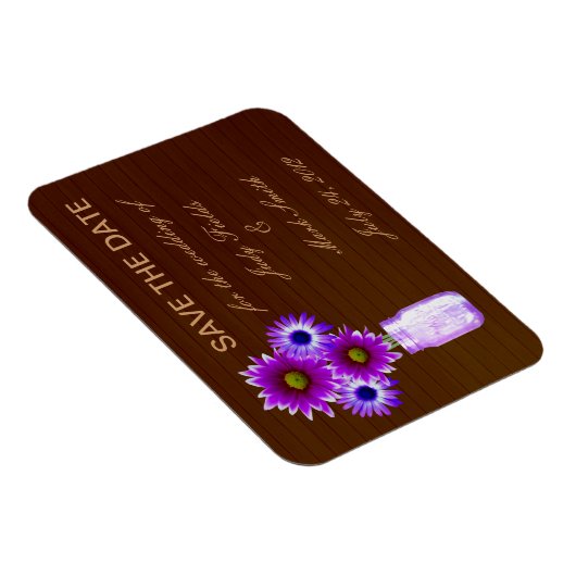 Rustikale Lila Mason Jar speichern das Date Magnet (Rechte Seite)