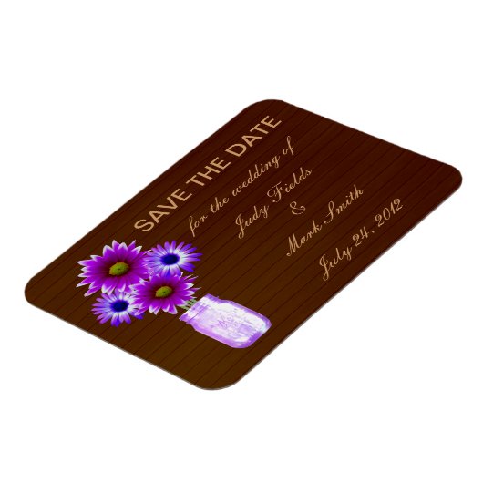 Rustikale Lila Mason Jar speichern das Date Magnet (Linke Seite)