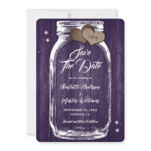 Rustikale Lila Mason Jar Wood Wedding