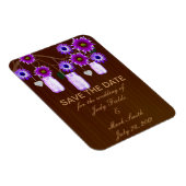 Rustikale Lila Mason Jars speichern das Date Magne Magnet (Rechte Seite)