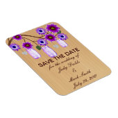 Rustikale Lila Mason Jars speichern das Date Magne Magnet (Rechte Seite)