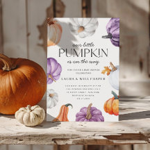 Rustikale Lila Orange White Pumpkin Baby Dusche