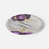 Rustikale Lila Peonholzreihe Pl Pappteller (Schrägansicht)