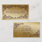 rustikale Lila Regal Elegante Visitenkarten Visitenkarte (Vorne/Hinten)