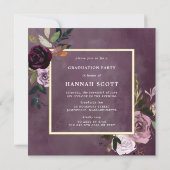 Rustikale Lila-rosa-Foto-Abitur Einladung (Rückseite)