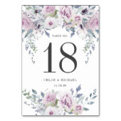 Rustikale Lila Rose Blumentisch Tischnummer (Vorderseite)