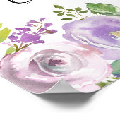 Rustikale Lila Rose Blumenzeremonie Poster (Ecke)