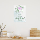 Rustikale Lila Rose Eukalyptus-Blätter Geschlechts Poster (Küche)
