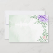 Rustikale Lila Rose Floral Eucalyptus Boho Wedding RSVP Karte (Rückseite)