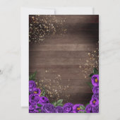 Rustikale Lila Rose Glitzer Gown Fiesta Quinceañer Einladung (Rückseite)