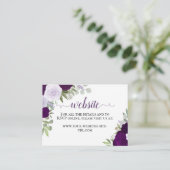 Rustikale Lila Rose Hochzeitswebsite Begleitkarte (Stehend Vorderseite)