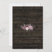 Rustikale Lila Rose mit dunklem Holz Save The Date (Rückseite)