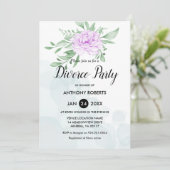 Rustikale Lila Rose Verlasse Grünpflanzen Scheidun Einladung (Stehend Vorderseite)