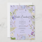 Rustikale Lila Sage Wildblume Bridal Mittagessen Einladung (Vorderseite)