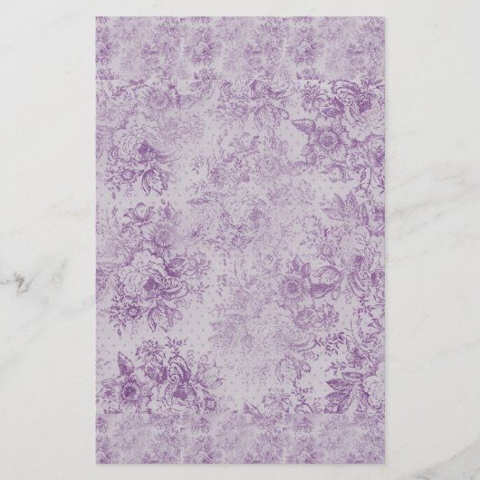 rustikale lila, Shabby Chic, blasse Lavendelfloral Briefpapier (Vorderseite)