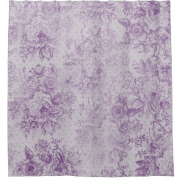 rustikale lila, Shabby Chic, blasse Lavendelfloral Duschvorhang