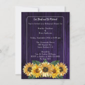 Rustikale Lila Sonnenblume Probe Abendessen Einladung (Vorderseite)