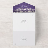 Rustikale Lila String Lights Floral QR Code Hochze All In One Einladung (Außenbereich)