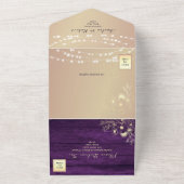 Rustikale Lila String Lights Hochzeit All In One Einladung (Außenbereich)