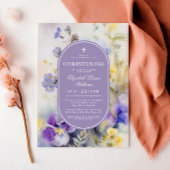 Rustikale Lila- und Gelbblumen Christine Einladung