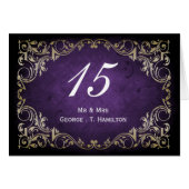 Rustikale Lila- und Goldhochzeit mit Ornamenten (Vorderseite (Horizontal))